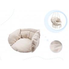 Ikona Stork's nest armchair swing with backrest ecru 80cm + cushions