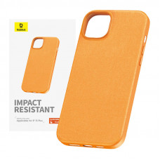 Baseus Phone Case for iPhone 15 Plus Baseus Fauxther Series (Orange)