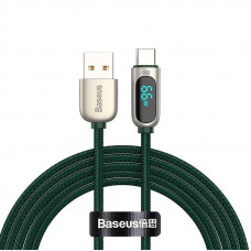 Baseus displeja kabelis no USB līdz C tipam, 66 W, 2 m (zaļš)