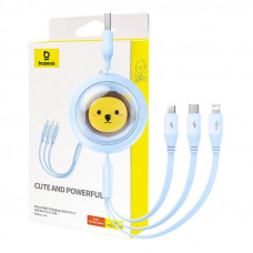 Baseus Charging Cable 3w1 Baseus USB to USB-C, USB-M, Lightning 3,5A, 1,1m (blue)