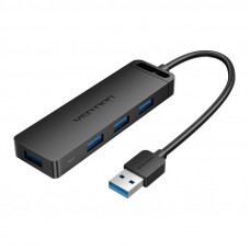 Vention USB 3.0 4-Port Hub with Power Supply Vention CHLBF 1m, Black