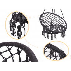 Ikona Stork's nest chair swing with backrest black 80cm