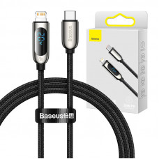 Baseus USB-C kabelis Lightning Baseus displejam, PD, 20W, 1m (melns)
