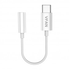 Vipfan Cable Vipfan L08 USB-C to mini jack 3.5mm AUX, 10cm (white)