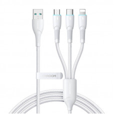 Joyroom 3in1 USB Cable Joyroom Starry Series USB-A to + Lightning + Type-C + Micro, 1.2m (white)