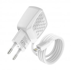 Foneng Charger Foneng EU25 USB-A 2-Port Charger 2.4A with Lightning cable (white)