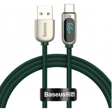 Baseus displeja kabelis no USB līdz C tipam, 66 W, 1 m (zaļš)