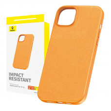 Baseus Phone Case for iPhone 15 Baseus Fauxther Series (Orange)