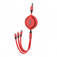 Dudao USB cable Dudao L8H 3in1 USB-C / Lightning / Micro 2.4A, 1.1m (red)