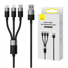 Baseus 3in1 USB cable Baseus StarSpeed Series, USB-C + Micro + Lightning 3,5A, 1.2m (Black)