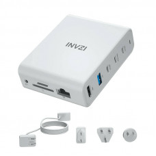 Invzi Docking station / wall charger INVZI GanHub 100W, 9in1 (white)