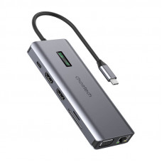 Choetech Adapter 12w1 Choetech HUB-M26 USB-C for USB-C+ USB-A+ HDMI+ VGA+ AUX+ SD+ TF (grey)