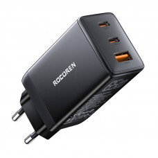 Rocoren Fast Charger Rocoren GaN Pro 65W, 2x USB-C, USB (black)