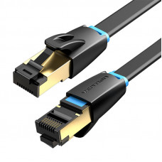 Vention plakanais tīkla kabelis CAT8 U/FTP Vention IKCBG RJ45 Ethernet 40Gpbs 1,5 m (melns)