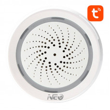 NEO viedā trauksmes sirēna WiFi NEO NAS-AB02WT ar mitruma temperatūras sensoru TUYA