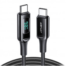 Acefast Cable USB-C to USB-C Acefast C6-03 with display, 100W, 2m (black)