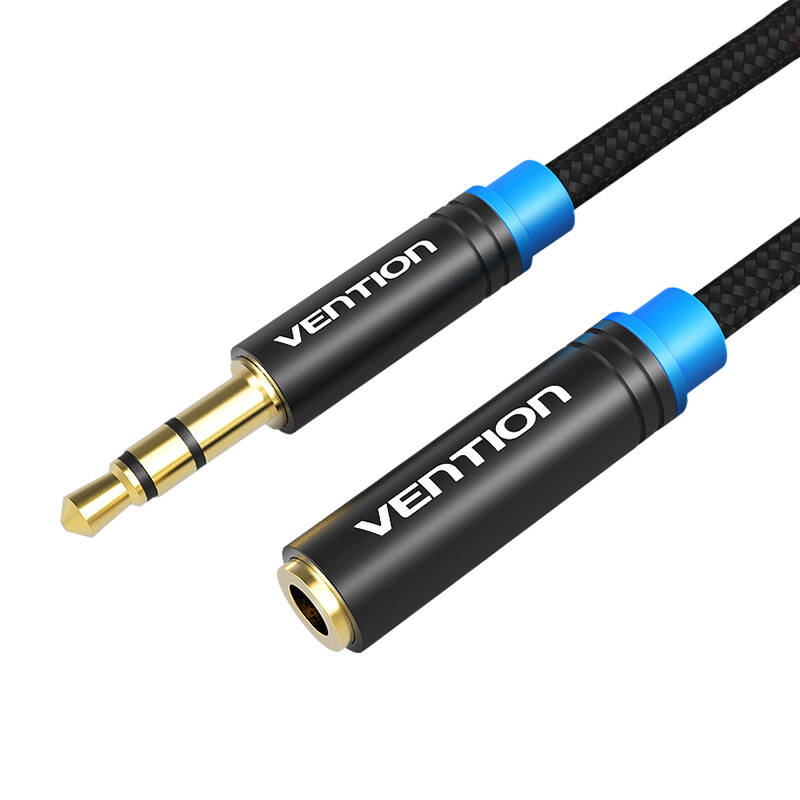 Vention audio kabelis Pīts 3,5 mm vīrišķais-sieviete Vention VAB-B06-B500-M 5 m, melns