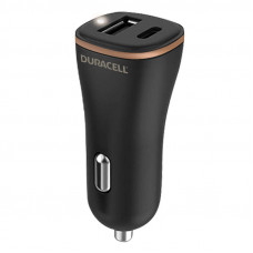 Duracell automašīnas lādētājs USB, USB-C 27 W Duracell (melns)