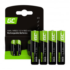 Green Cell Rechargeable Batteries Sticks 4x AAA HR03 950mAh