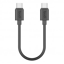 Budi USB-C–USB-C kabelis Budi 65 W 25 cm (melns)