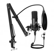 Maono mikrofons ar statīvu Maono A04E (melns)