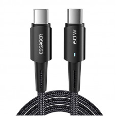 Essager USB-C–USB-C kabelis 60 W Essager 2 m (melns)