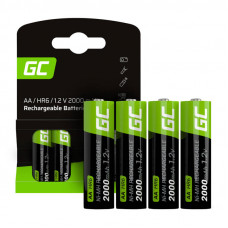 Green Cell Rechargeable Batteries Sticks 4x AA HR6 2000 mAh