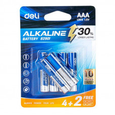 Deli Office Alkaline baterijas Deli AAA LR03 4+2gab
