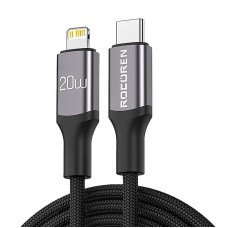 Rocoren ātrās uzlādes kabelis Rocoren USB-C līdz Lightning Retro Series 2m (pelēks)