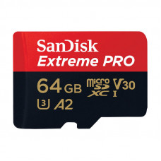 Sandisk atmiņas karte SANDISK EXTREME PRO microSDXC 64GB 200/90 MB/s UHS-I U3 (SDSQXCU-064G-GN6MA)