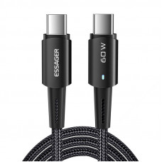 Essager USB-C–USB-C kabelis 60 W Essager 1 m (melns)