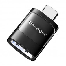 Essager Adapter OTG USB 3.0 sieviešu uz USB-C vīrišķo Essager (melns)