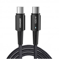 Essager USB-C–USB-C kabelis 100 W Essager 1 m (melns)