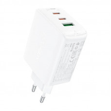 Acefast Sienas lādētājs Acefast A41, 2x USB-C + USB, GaN 65W (balts)