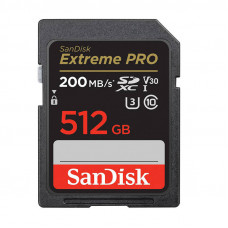 Sandisk atmiņas karte SANDISK EXTREME PRO SDXC 512GB 200/140 MB/s UHS-I U3 (SDSDXXD-512G-GN4IN)