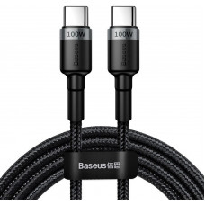 Baseus Cafule PD2.0 100 W zibspuldzes uzlāde USB C tipa kabelim (20V 5A) 2 m pelēks+melns