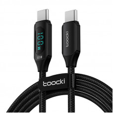 Toocki uzlādes kabelis USB CC, 1m, 100W (melns)