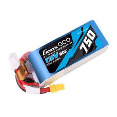 Gens Ace 750mAH 11.1V 60C 3S1P Lipo battery with XT30 connector