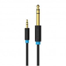 Vention audio kabelis TRS 3,5 mm līdz 6,35 mm Vention BABBG 1,5 m, melns