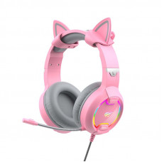 austiņas ar kaķu ausīm Havit GAMENOTE H2233d RGB (rozā)