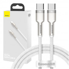 Baseus kabelis no USB-C uz USB-C Baseus Cafule, 100 W, 1 m (balts)