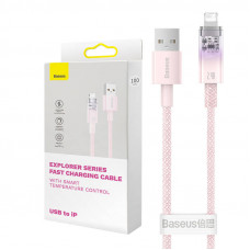 Baseus ātrās uzlādes kabelis Baseus USB-A līdz Lightning Explorer Series 2m, 2.4A (rozā)