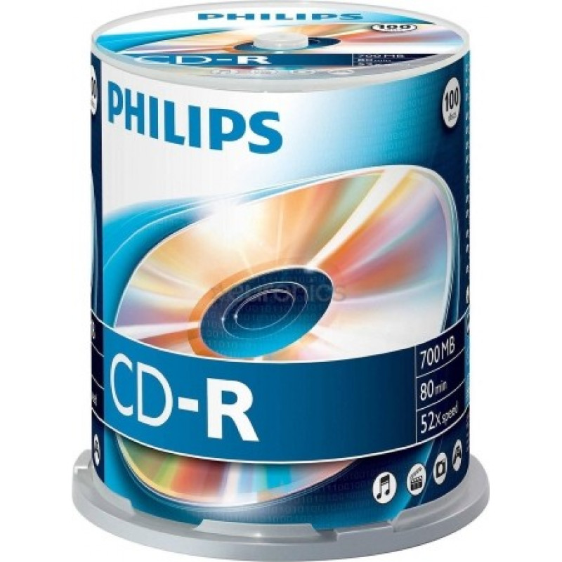 Philips CD-R 80 700MB CAKE BOX 100