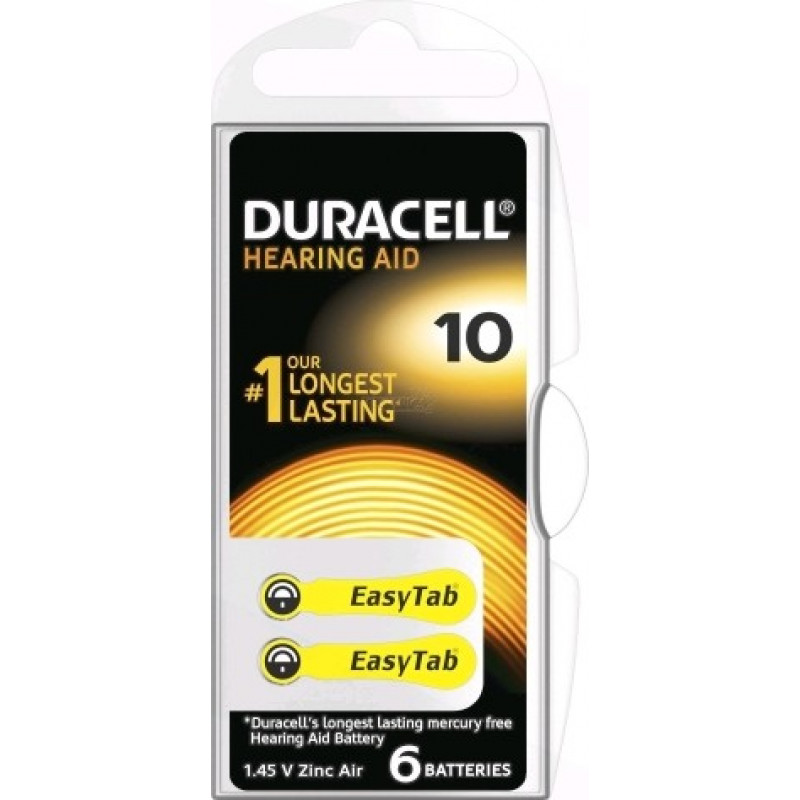 Duracell Hearing 10 (A10) Blistera iepakojumā 6gb.