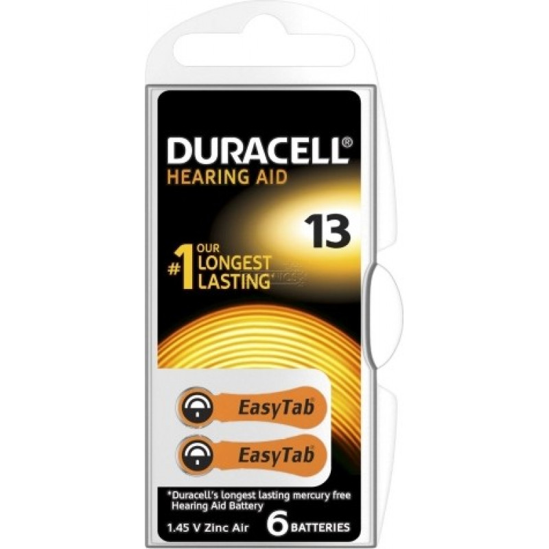 Duracell Hearing 13 (A13) Blistera iepakojumā 6gb.