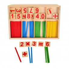 Skaitīšanas kociņi abakusa kociņi + skaitļu montessori mācību komplekts
