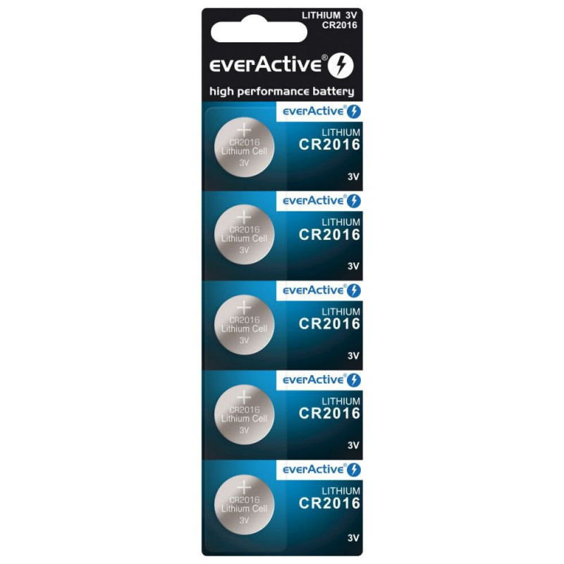 EverActive CR2016 litija baterijas - 5gab.